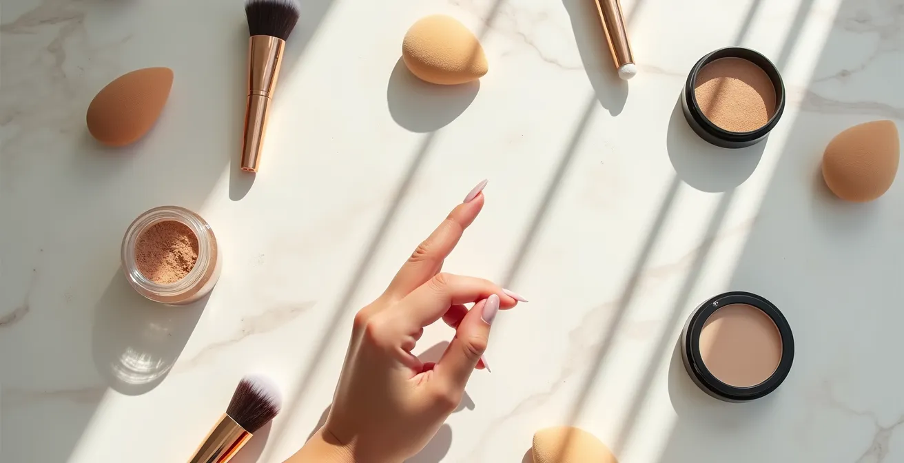 Application précise d'anti-cernes autour de l'œil en évitant les ridules